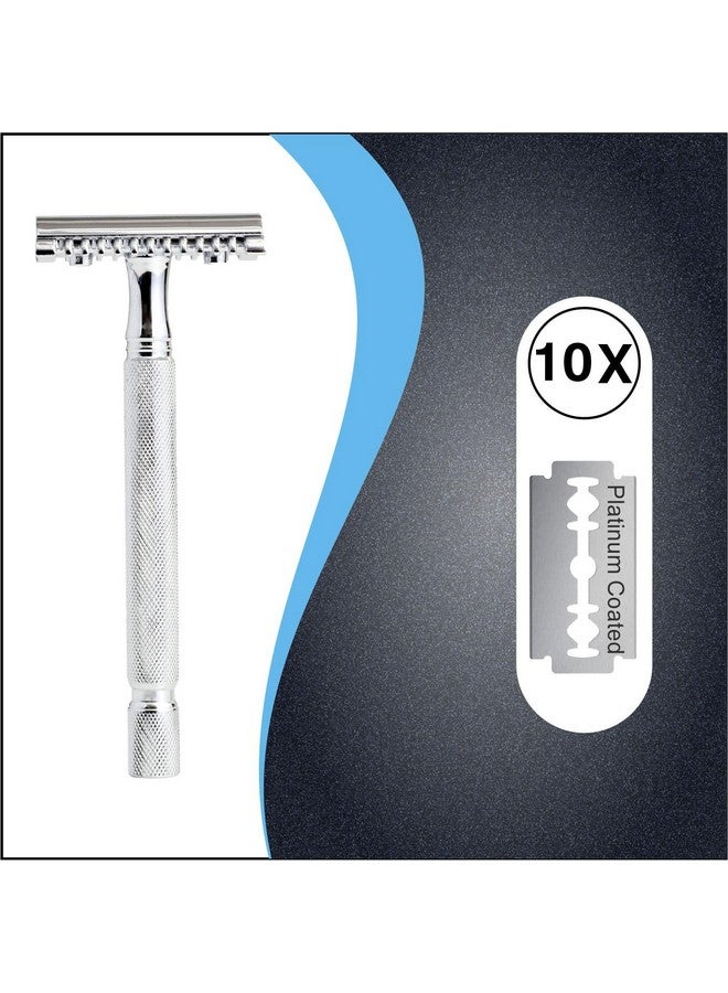 PEARL Shaving Double Edge Open Comb Safety Razor For Men Reusable Ecofriendly Shaving Razors For Men | Single Blade Classic & Traditional Premium Shaving Kit For Father'S Day Gift Option - Image 4