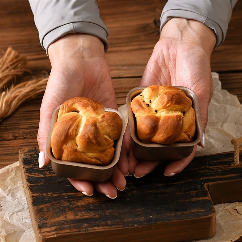 4pcs Mini Square Cake And Bread Mold Set Nonstick Stainless Steel For Perfect Toast And Pound Cakes Essential Kitchen Gadgets - Image 4