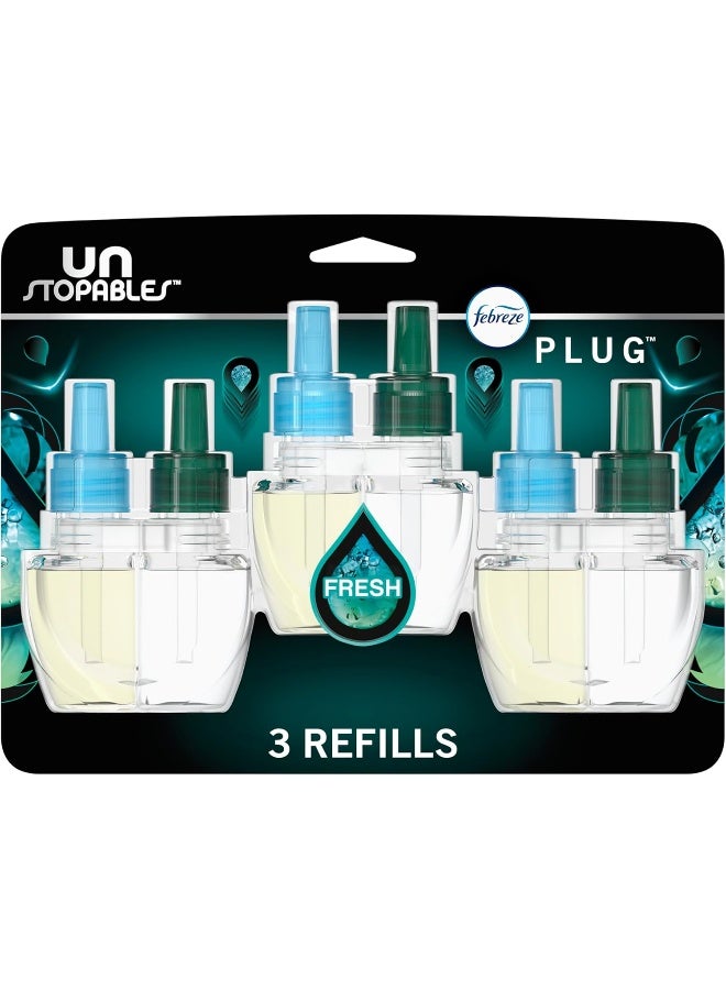 febreze Febreze Unstopables Odor-Fighting Plug Air Freshener, Fresh, (3) .87 fl. oz. Oil Refills - Image 1