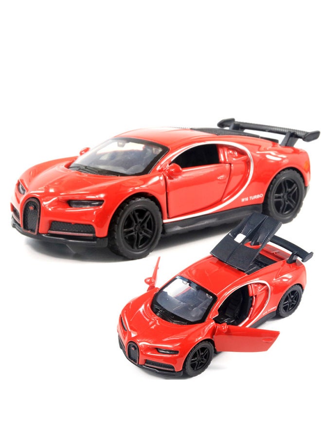 (Window Box) Sound And Light Cross-country Alloy Sports Car Model Children's Toys Car Boy Gift Generation-Color:Window Box-acousto-optic Version Of The Cloth Red - Image 1