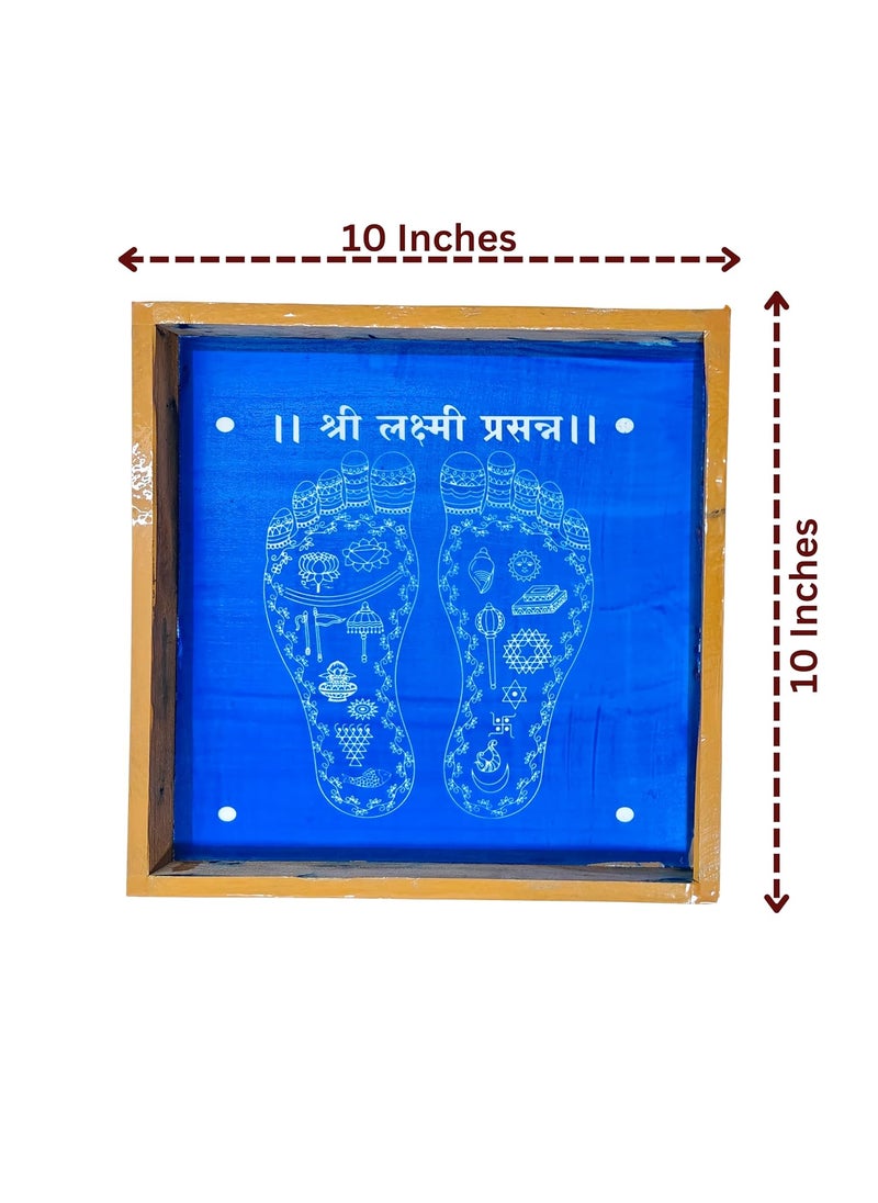 anciently Anciently Shri Laxmi Prasanna Rangoli Stencil Rangoli Stencil Wooden, Rangoli Sacha Wooden, 1 Piece (10x10 Inches)  - Image 5