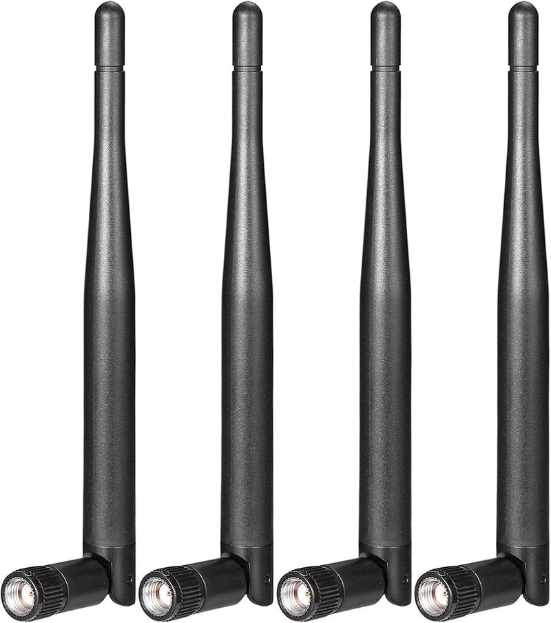 BINGFU Dual Band WiFi Antenna 2.4GHz 5GHz 5.8GHz 3dBi RP-SMA Male Antenna Replacement (4-Pack) for WiFi Router Wireless Network Card USB Adapter Security IP Camera Video Surveillance Monitor - Image 1