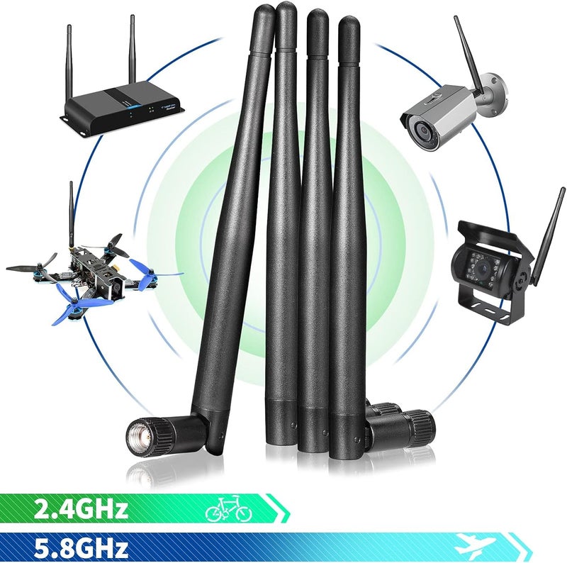 BINGFU Dual Band WiFi Antenna 2.4GHz 5GHz 5.8GHz 3dBi RP-SMA Male Antenna Replacement (4-Pack) for WiFi Router Wireless Network Card USB Adapter Security IP Camera Video Surveillance Monitor - Image 5