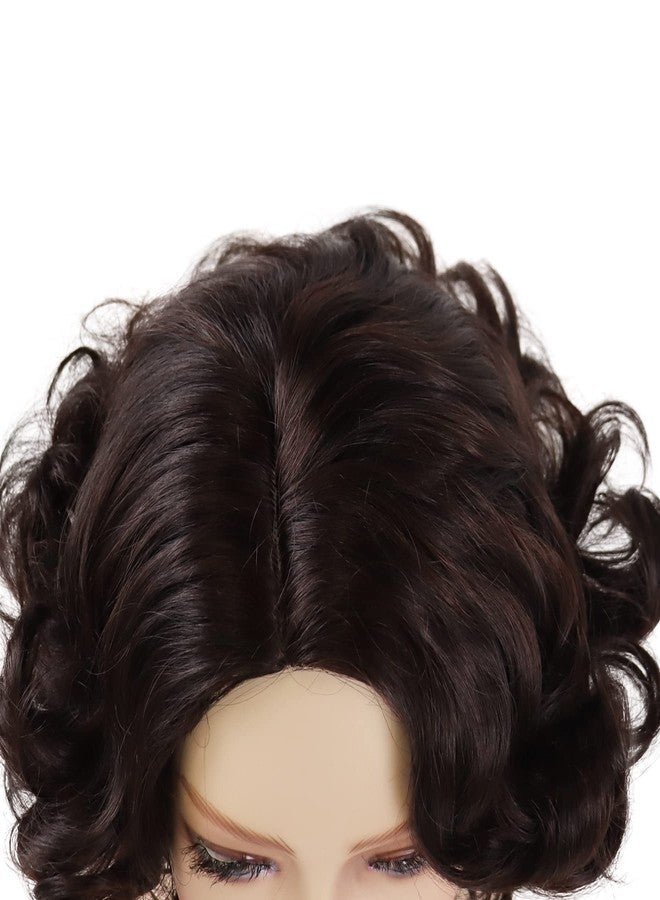 GNIMEGIL Brown Curly Wig 12 Inch Short Hair Fleabag Wigs Natural Fluffy Synthetic Wig Carnival Party Halloween Costume For Women Layered Wavy Brown Chin Length Wigs - Image 5