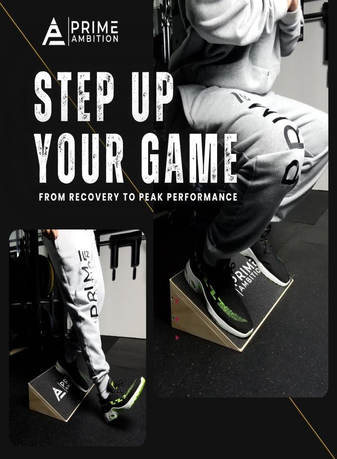Prime Ambition™ Premium Knees Over Toes Slant Board for Athletic Performance, Training Incline Board for Squats, 1000 Lbs Weight Capacity, Wooden Incline Boards with Non-Slip Surface for Calf Stretch, - Image 2