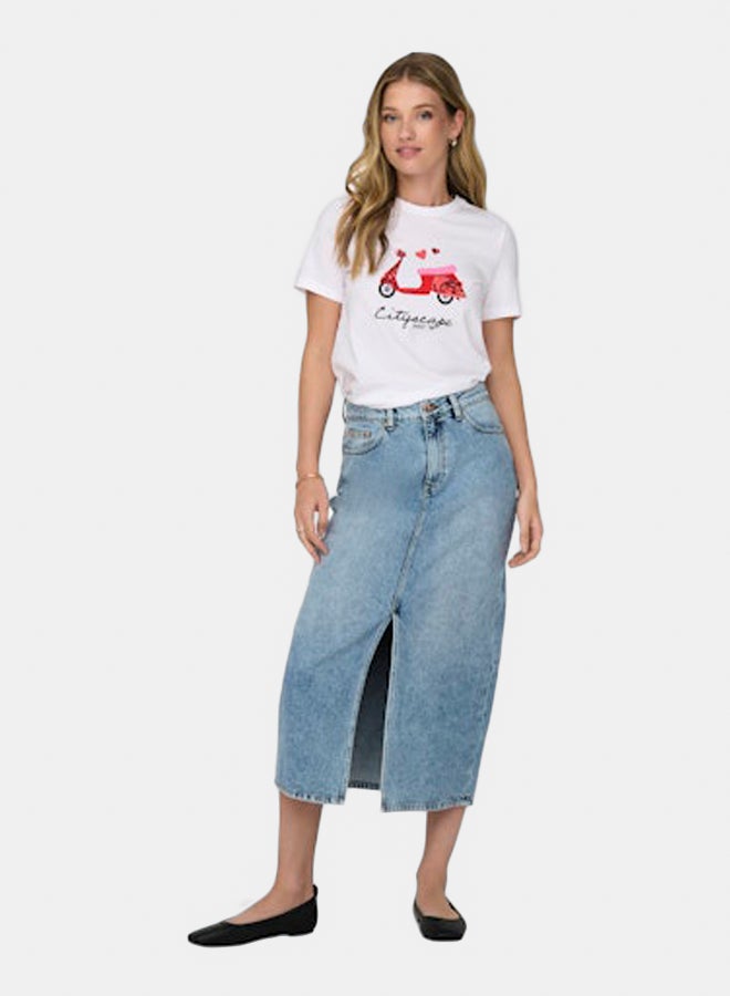 ONLY ONLY Womens Kita Life Shortsleeve Heart Top  - Image 1