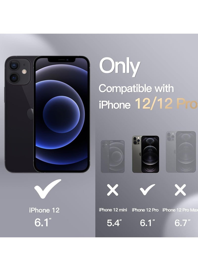 أكاليكس جراب سيليكون متوافق مع iPhone 12/12 Pro، سيليكون سائل رفيع، طبقات من المطاط الهلامي الناعم المقاوم للصدمات، جراب حماية للهاتف مع بطانة من مادة TPU (أسود) - Image 2