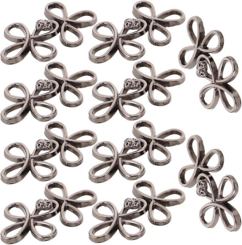 12 Pairs Vintage Metal Sewing Buttons for Suits and Coats, Round Black Chinese Style Fasteners for Shawls, Cardigans, and Cloaks, Decorative Clothing Buttons for Women’s Apparel - Image 1