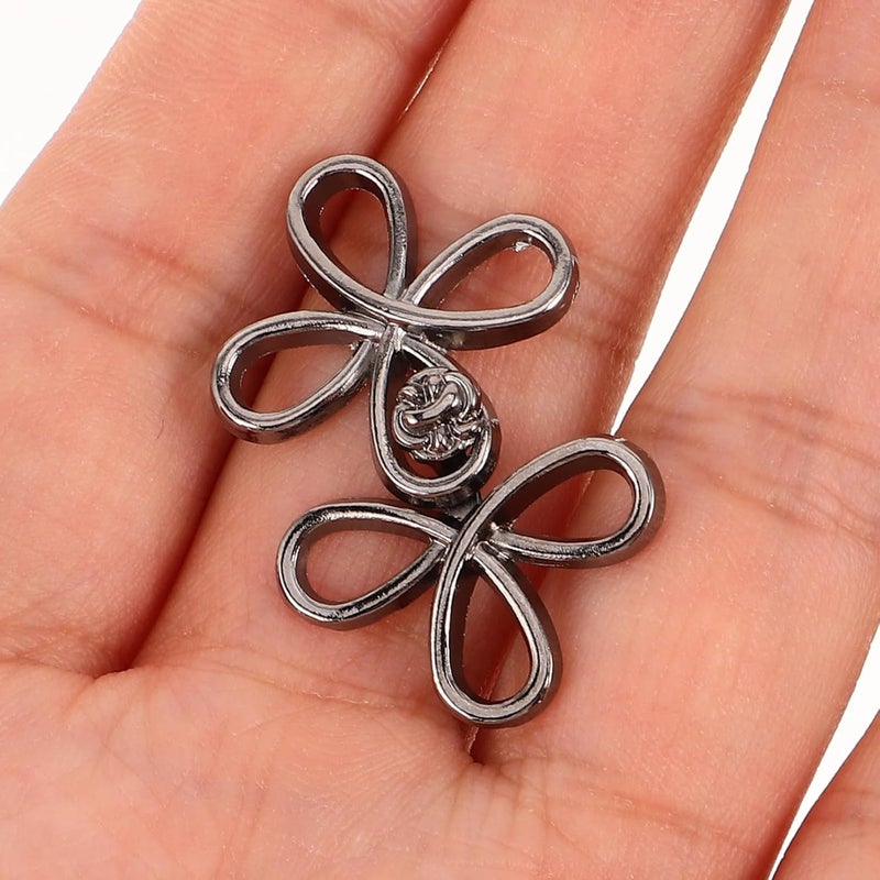 12 Pairs Vintage Metal Sewing Buttons for Suits and Coats, Round Black Chinese Style Fasteners for Shawls, Cardigans, and Cloaks, Decorative Clothing Buttons for Women’s Apparel - Image 4