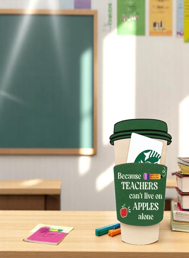 KATINAT Latte Coffee Teacher Gift Card Holder, Wooden Thank You Card Sleeve, Teacher Appreciation Gifts for Women Men, End of Year, Preschool, Middle School - Image 5