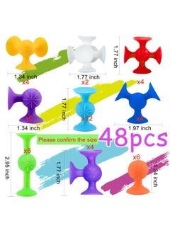 Excefore 48 Piece Suction Cup Toys Bath Toys for Kids Ages 3+, Building Sensory Toys for Autistic Children, Travel Toys Window Toys Stem Learning Toys, Bathtub Toys with Storage for Kids  - Image 4