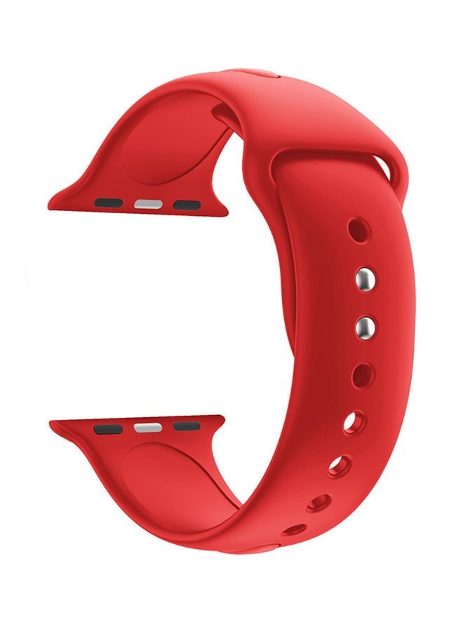 حزام بديل قابل للتعديل لساعة Apple Watch Series 5/6/7 42/44/45 ملم أحمر - Image 1