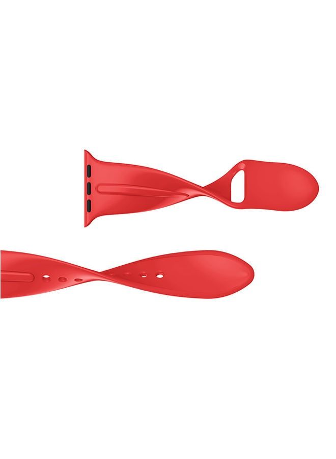 حزام بديل قابل للتعديل لساعة Apple Watch Series 5/6/7 42/44/45 ملم أحمر - Image 4