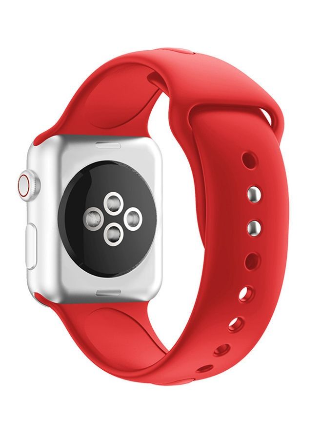 حزام بديل قابل للتعديل لساعة Apple Watch Series 5/6/7 42/44/45 ملم أحمر - Image 2