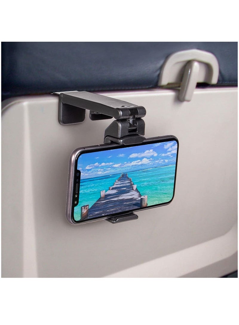 Arabest Universal in Flight Airplane Phone Holder Mount. Handsfree Phone Holder for Desk Tray with Multi-directional Dual 360 Degree Rotation. Pocket Size Must Have Travel Essential Accessory for Flying - Image 1