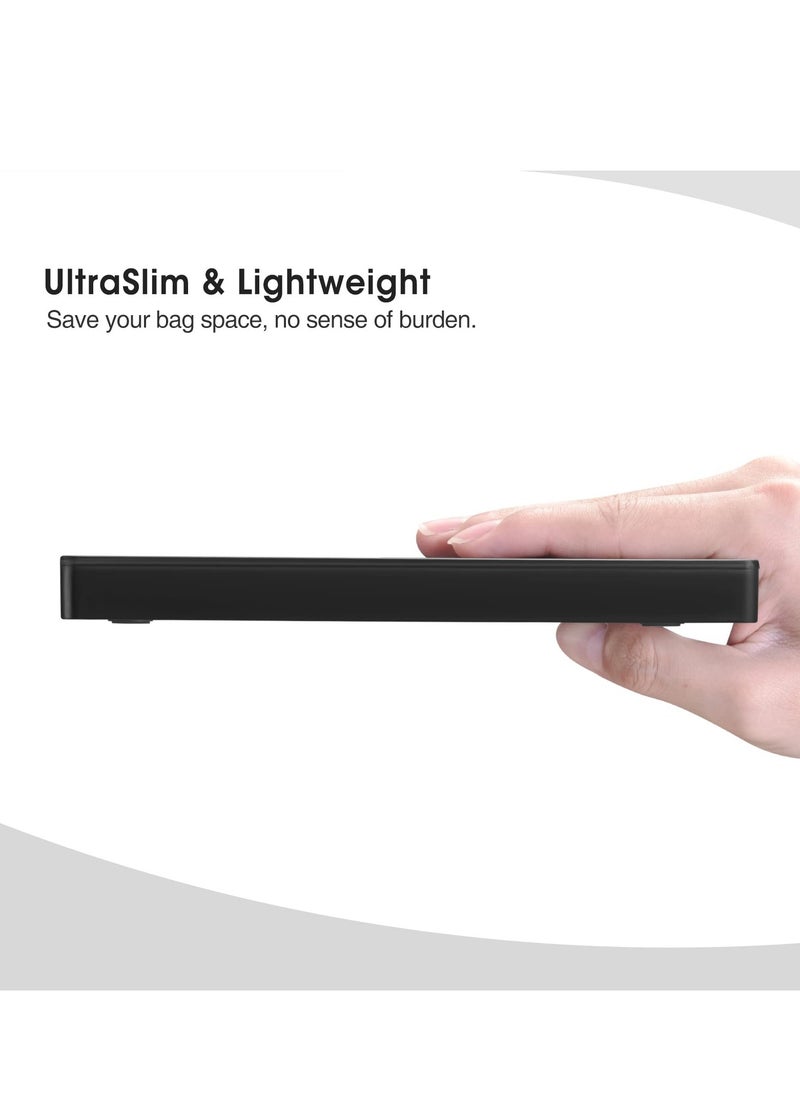 Generic - محرك أقراص DVD خارجي فائق النحافة مزود بمنفذ USB 3.0 و4 منافذ USB وفتحتين لبطاقة TF/SD - محرك أقراص ضوئي لأجهزة الكمبيوتر المحمولة وأجهزة Mac وأجهزة الكمبيوتر الشخصية وأنظمة التشغيل Windows 11/10/8/7 وLinux OS. - Image 1