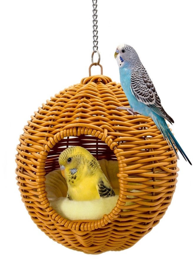 Jevnd Chewproof Steel Frame Bird Nest for Cage, Washable Small Bird Bed Hammock Hideout Lay Eggs Parakeet Nest Sleep, Parakeet Warm Bed House Hut for Lovebird, Canary, Budgie, Finch - Image 1