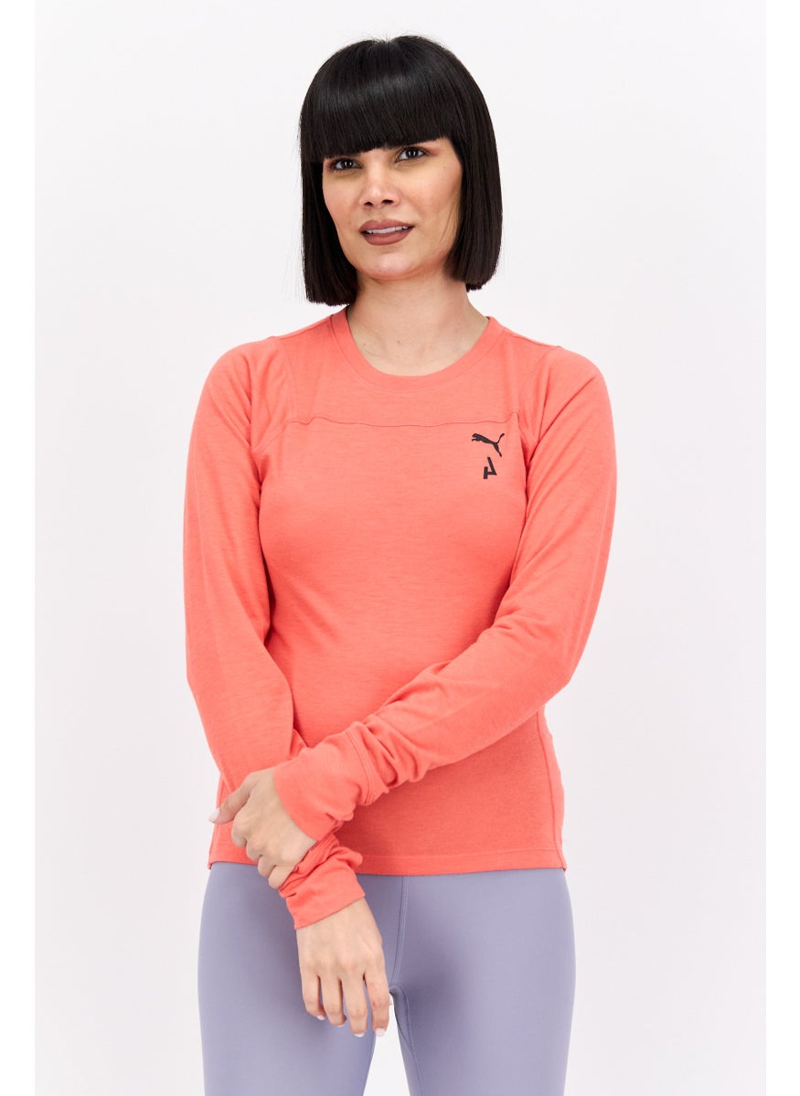 PUMA Women Sportswear Fit Long Sleeves Training Top, Coral  - Image 1