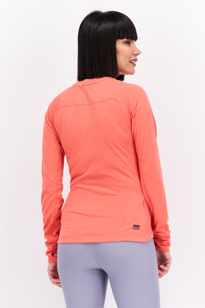 PUMA Women Sportswear Fit Long Sleeves Training Top, Coral - Image 2