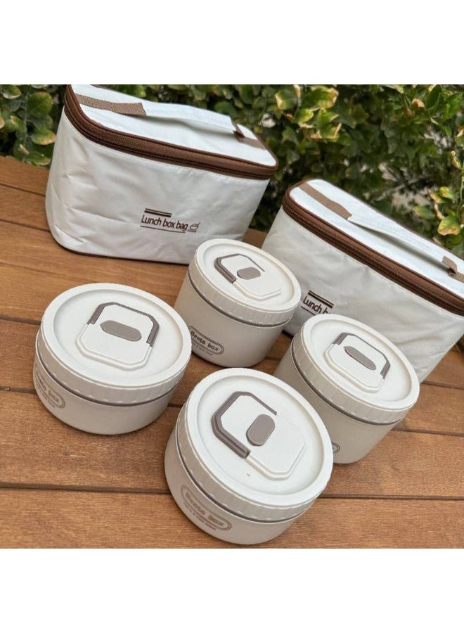 لانش بوكس حراري 4*1 مكون من 4 قطع +شنطه لحفظ الحراره (2ق سعة 420 ملي+2ق سعة 550 ملي) منتج مستورد - Image 2