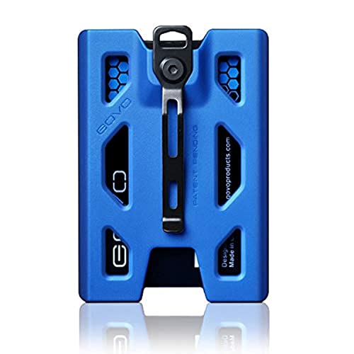 GOVO T4 Badge HolderWallet Durable Polycarbonate IDCredit Holder with Metal Clip and 4 Cards Slot Holds 1 to 4 Cards Blue - Image 1