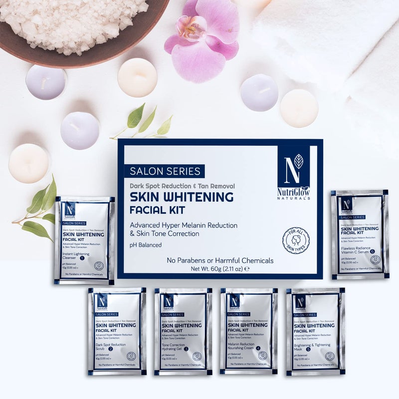 NutriGlow NATURALS Advance Pro Formula Combo of 4 Skin WhiteningGold KesarPapayaWine Facial kit 60gm Each For Skin Cell RepairReduce Scars Excess Pigmentation  Helps Skin Purifying - Image 2