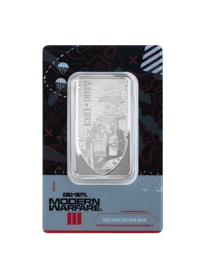 PAMP Swiss Call of Duty: Modern Warfare III 1oz 999.0 Silver Bar with Pendant Frame & In‑Game Weapon Charm – Limited Edition - Image 2