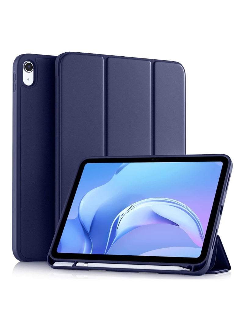 TIGER Compatible with iPad 10th Generation Case 10.9 Inch (2022) – Slim Trifold Stand Protective Cover with Pencil Holder – Soft TPU Back – Auto Sleep/Wake Function – Lightweight & Durable Smart Case  NAVY - Image 1