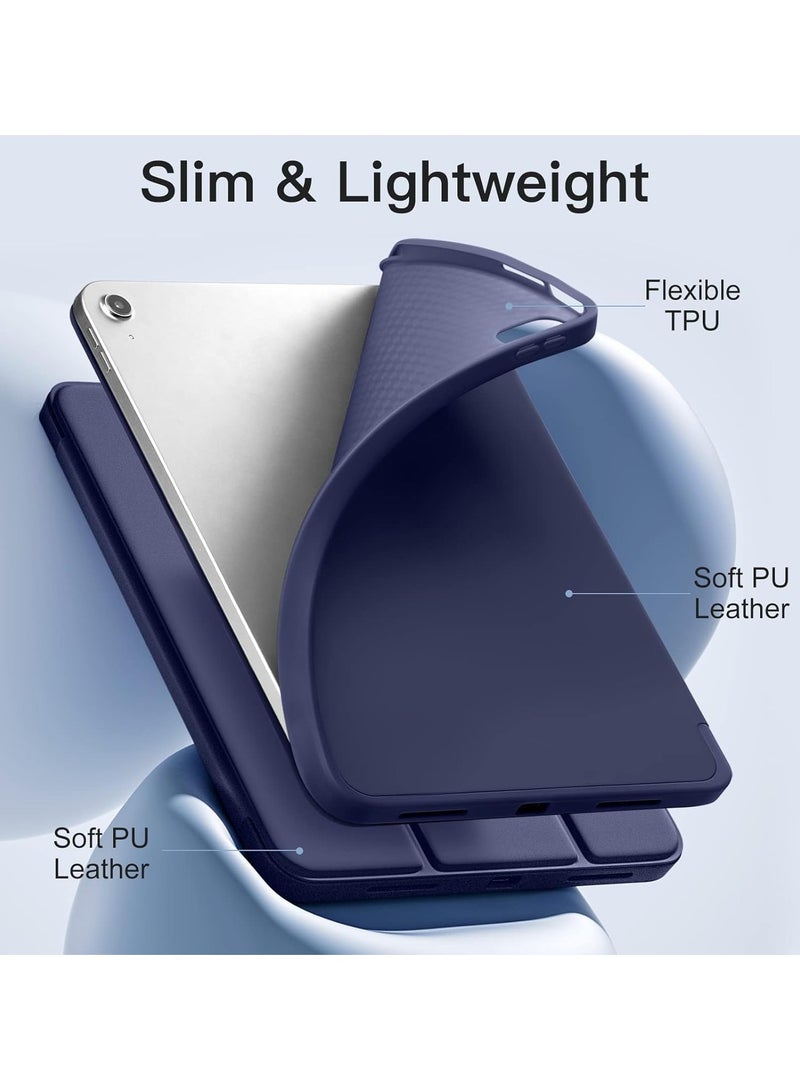 TIGER Compatible with iPad 10th Generation Case 10.9 Inch (2022) – Slim Trifold Stand Protective Cover with Pencil Holder – Soft TPU Back – Auto Sleep/Wake Function – Lightweight & Durable Smart Case  NAVY - Image 4