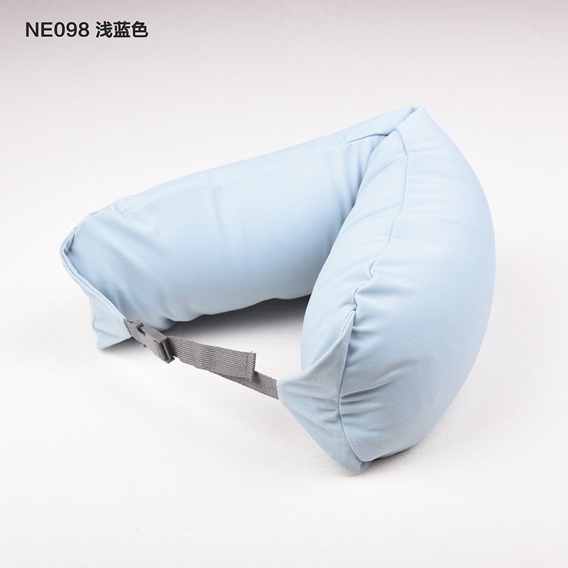 Unprinted U-shaped Pillow Neck Pillow Good Style Travel Pillow Car Office Nap Pillow Travel Pillow Particle Pillow Light blue slide 