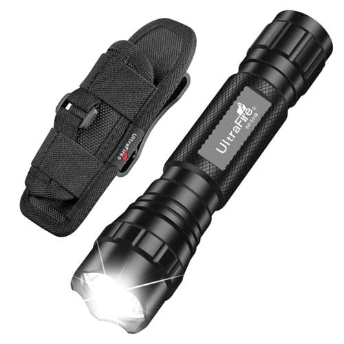 ULTRAFIRE Tactical Flashlight with Holster, Single Mode LED Flashlight 1000 High Lumen Duty Flashlights with Belt Holster and Charger, Bright Small Flash Light WF-501B - Image 1