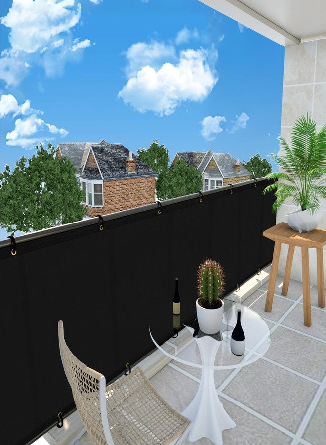 UPGRADE Balcony Privacy Screen Fence Commercial Shade Cover 3' x 16' with Ties Durable and UV Resistant Perfect for Deck Patios-Black, Customizable - Image 5