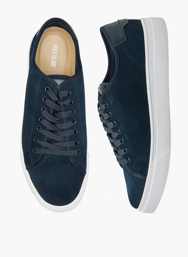 Men Textured Lace-Up Ankle Sneakers