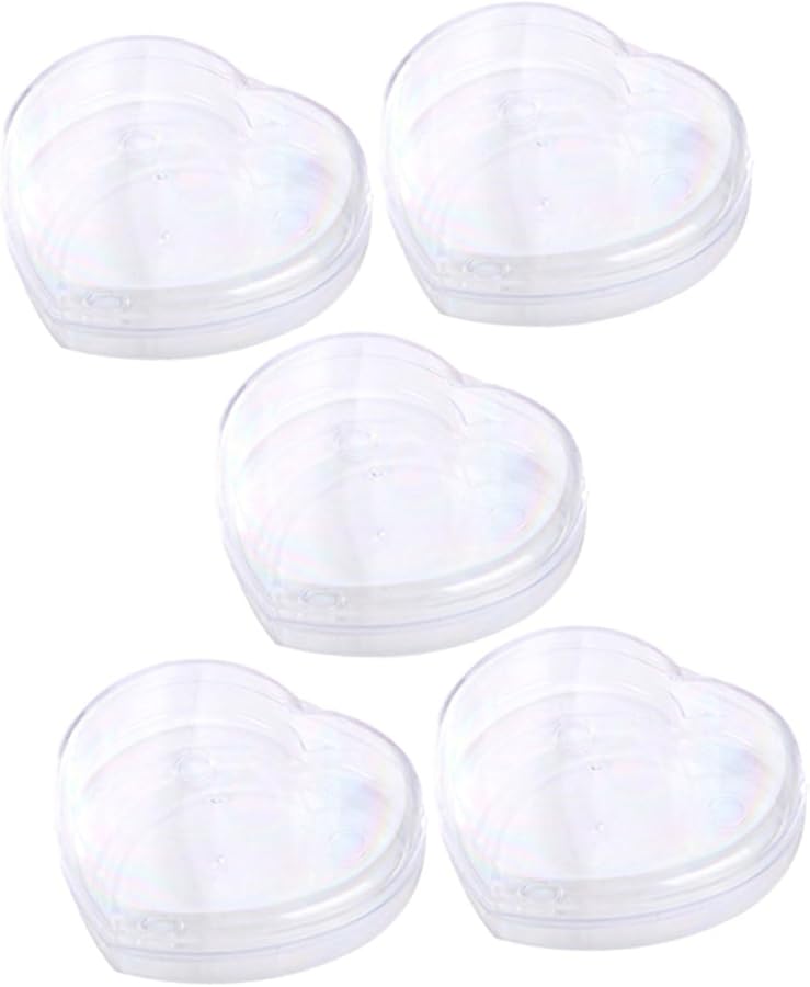 Jojofuny 5 قطع علب حلوى بلاستيكية على شكل قلب شفافة لحفلات عيد الحب وتخزين الوجبات الخفيفة - Image 1