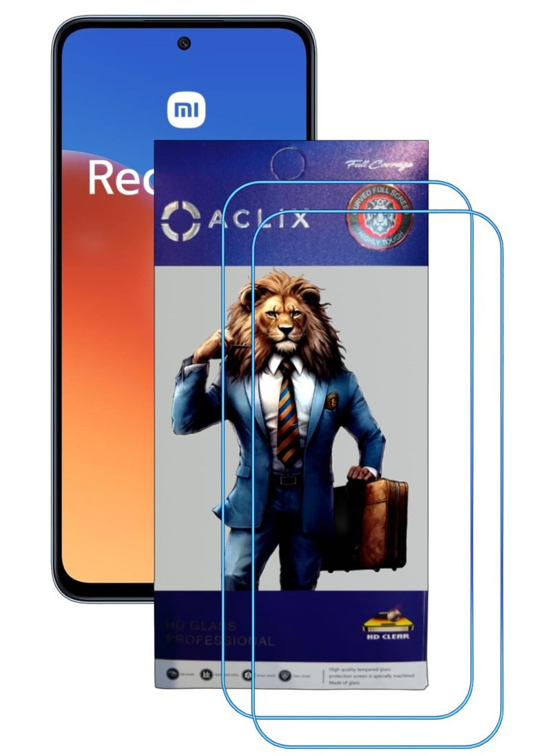 ACLIX 2 Pieces Antistatic ESD Dustproof Premium Quality High Definition Clear Tempered Glass Screen Protector Designed For Xiaomi Redmi 12 - Image 1