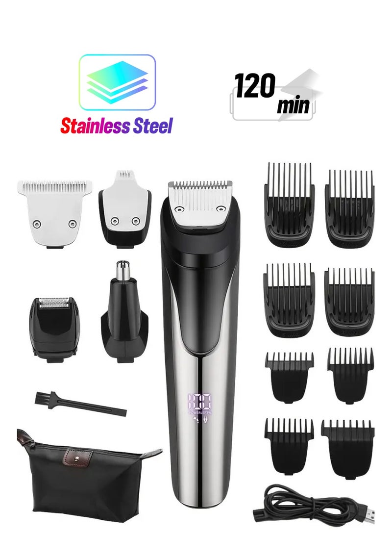 ORiTi ماكينة تشذيب اللحية للرجال، ماكينة تشذيب الشعر الكل في واحد للرجال، ماكينة حلاقة لقص الوجه والشارب والأنف والأذن - Image 1