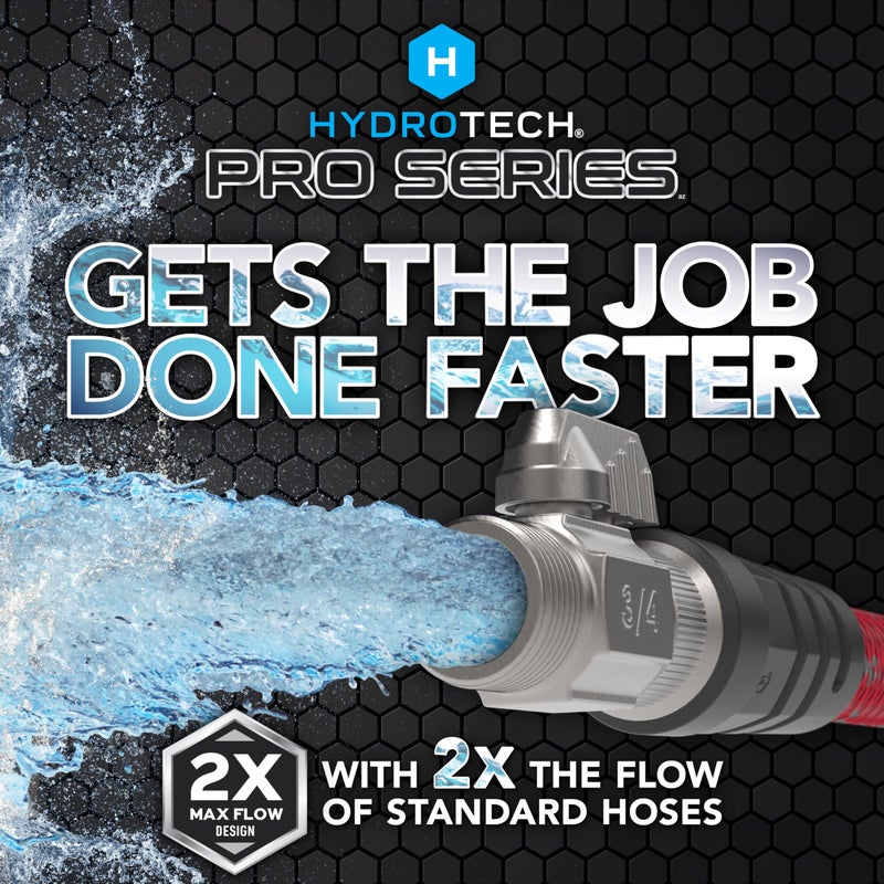 HydroTech 200 ft Expandable Garden Hose - Pro Series, 2x Max Flow, 3/4" No-Kink Flexibility, Lightweight Hose for Lawn, Garden, Car Washing, Deck and Patio Cleaning - Image 2