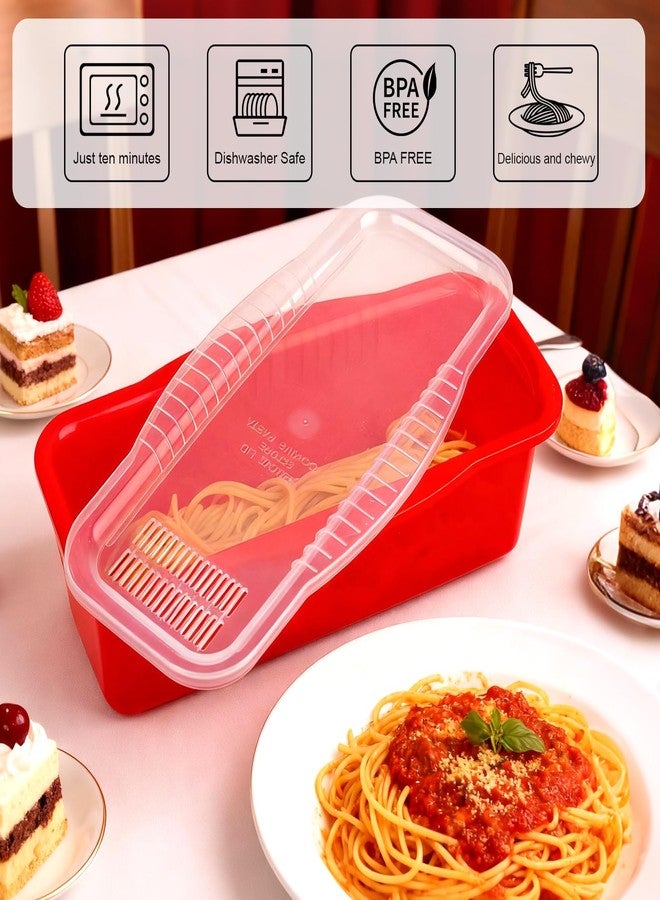 PCREGPAE Microwave Pasta Pot with Strainer Lid & Measuring Cup Clip Quickly Cook 1-4 Servings-No Mess, Sticking or Waiting For Boil, Pasta Cooker in Microwave for Dorm Kitchen Office College Essential - Image 5