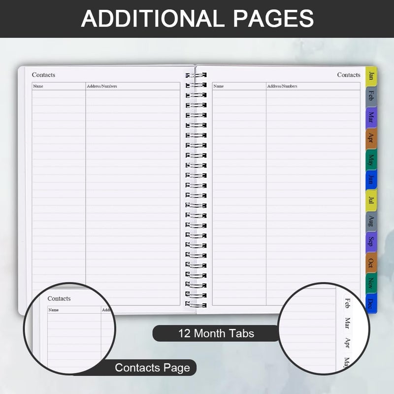 Getvow 2026 Planner - Planner 2026 for Women & Men, January 2026 - December 2026, Monthly and Weekly Calender Planner with 12 Monthly Tabs, 6.4" x 8.5", Black - Image 5