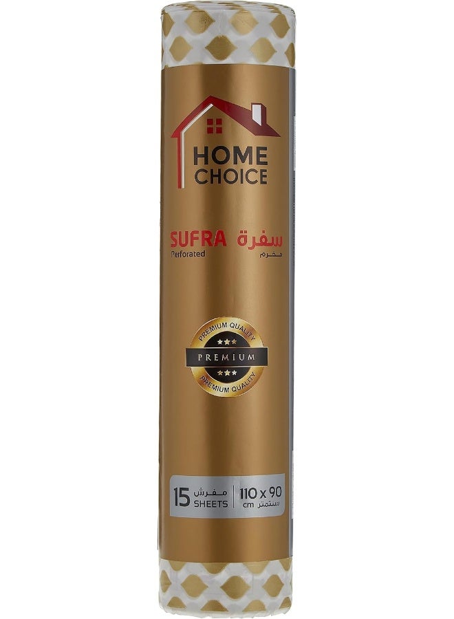 HOME CHOICE لفة سفرة مطبوعة 15 قطعة، الحجم 110x90 سم، لفة سفرة ذات جودة عالية قابلة للاستخدام مرة واحدة، لفة سفرة، غطاء طاولة - Image 1