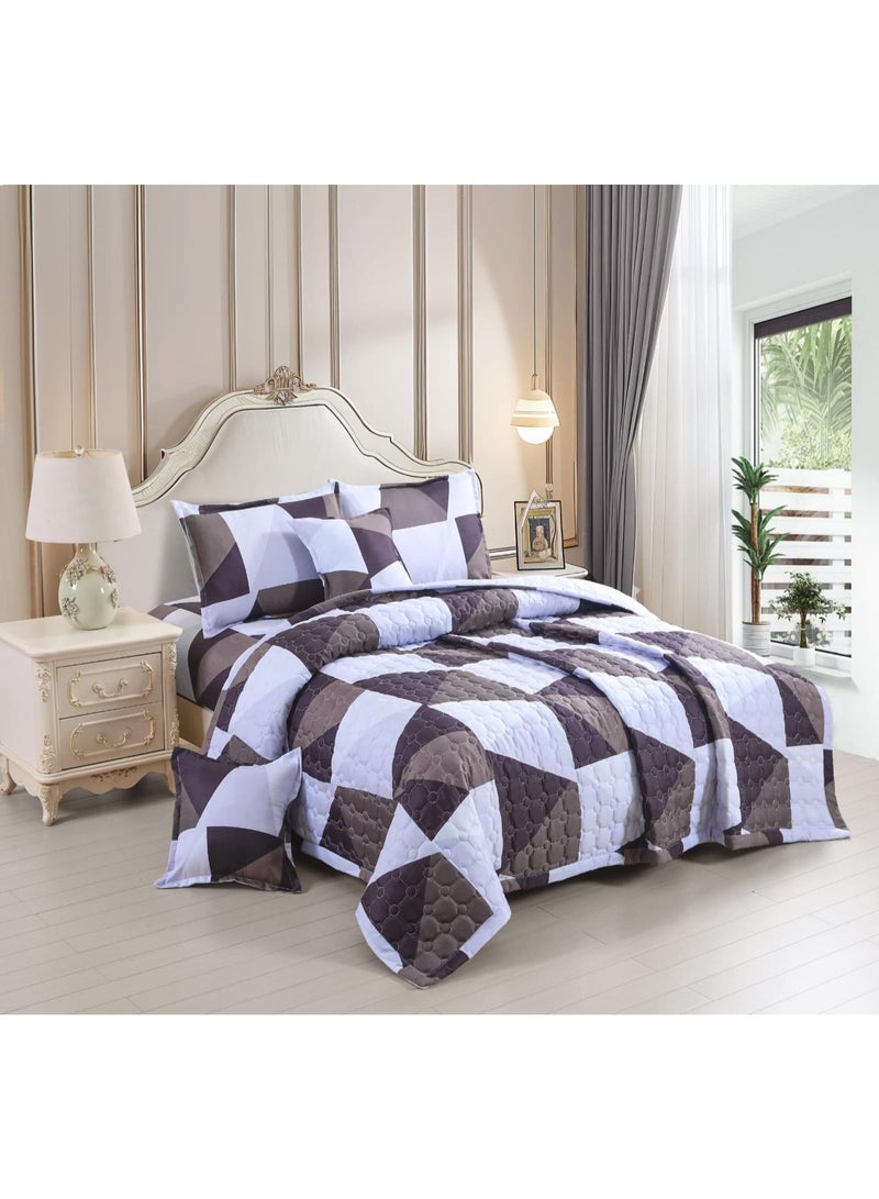 مون طقم لحاف نفرين مضغوط مشجر 6 قطع مقاس اللحاف 240x220 سم - Image 1