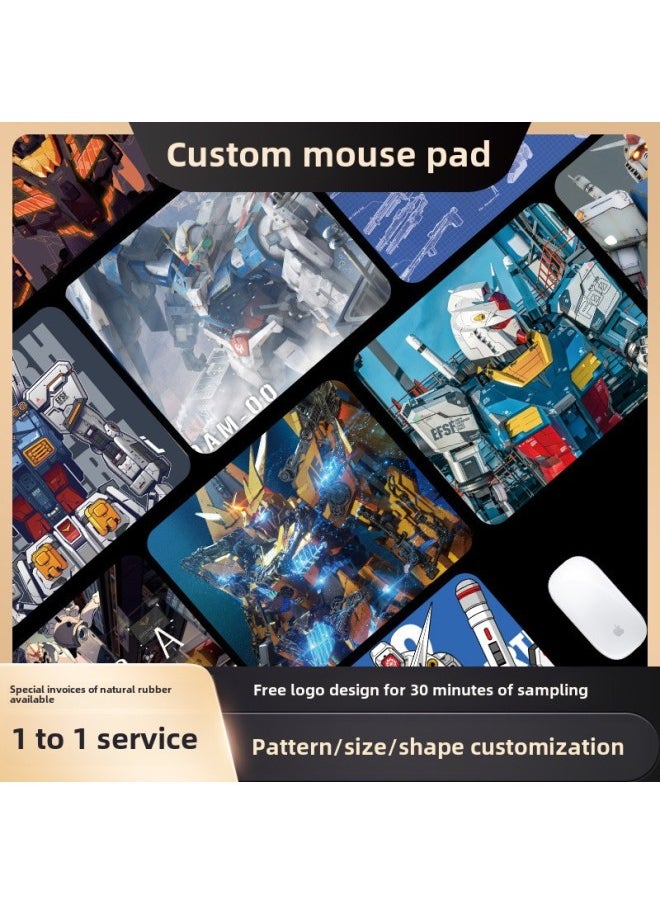 Generic - Gundam Cartoon Mouse Pad Game Mat Small Computer Table Mat Precision Lock Edge Desk Mat Mat-Color:300*250*2mm-Pattern:F-A5-14 - Image 1