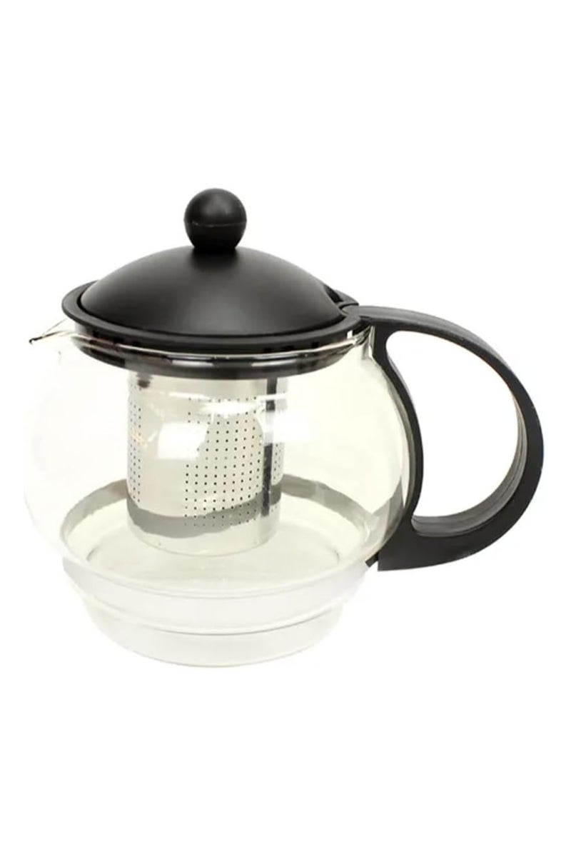 Electric Tea and Coffee Set, Glass Teapot with Infuser, Stainless Steel Kettle, Warming Tray, Black  - Image 3