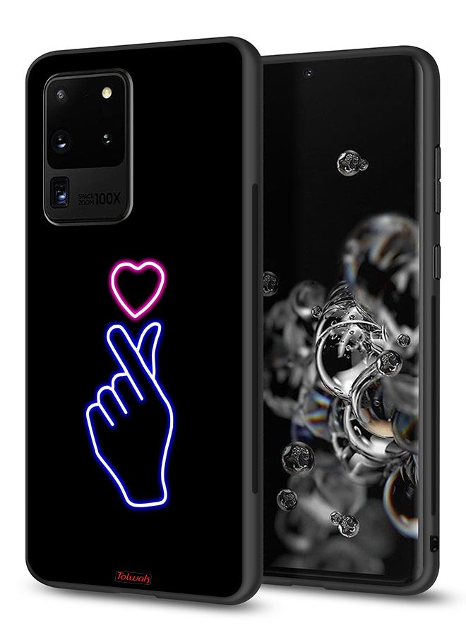 Tolwak Samsung Galaxy S20 Ultra Protective Case Cover Snap Heart Art - Image 1