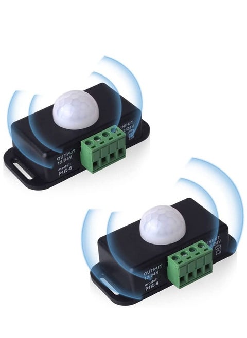 2 Pack Body Infrared Light Switch 12V 24V PIR Motion Sensor Switch for LED Light Strip Automatic  Controller LED Strips Lighting