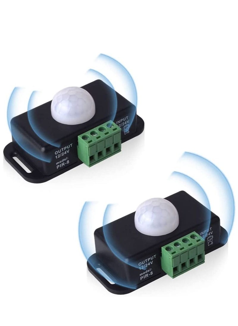 SYOSI - 2 Pack Body Infrared Light Switch 12V 24V PIR Motion Sensor Switch for LED Light Strip Automatic  Controller LED Strips Lighting - Image 1