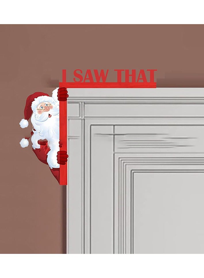 Santa Claus Door Corner Decoration Pendant Reindeer Door Hanging Wooden Ornaments Door Frame Reindeer Wooden Ornaments(On The Right) 
