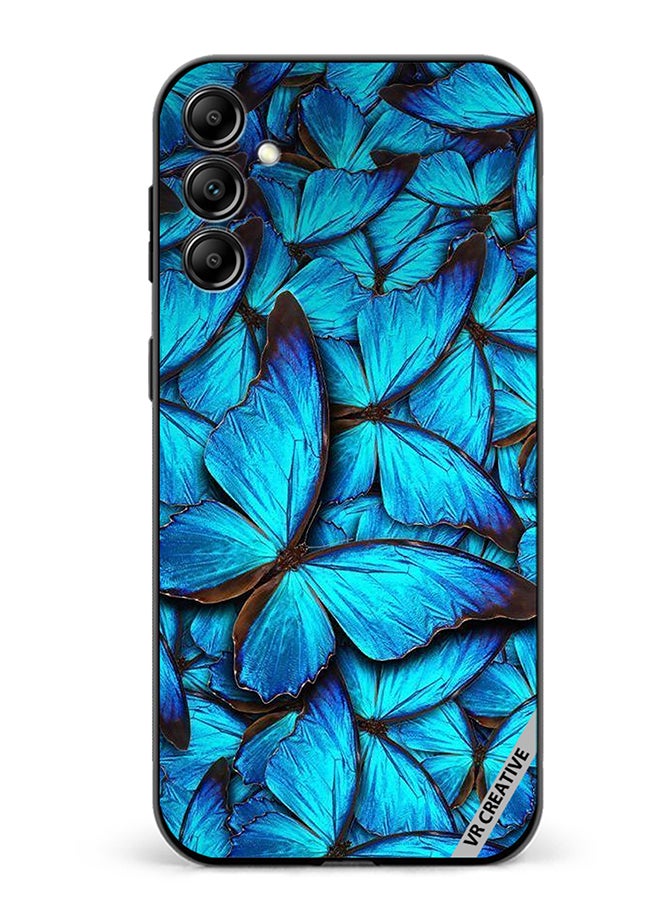 VR CREATIVE Protective Case Cover For Samsung Galaxy A55 Blue Butterfly Design Multicolour - Image 1