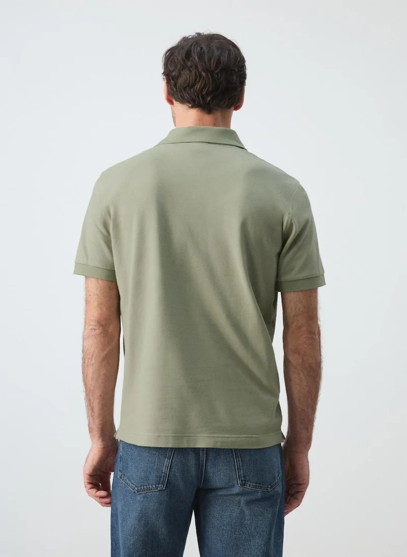 Mango Man Regular-fit cotton piqué polo shirt