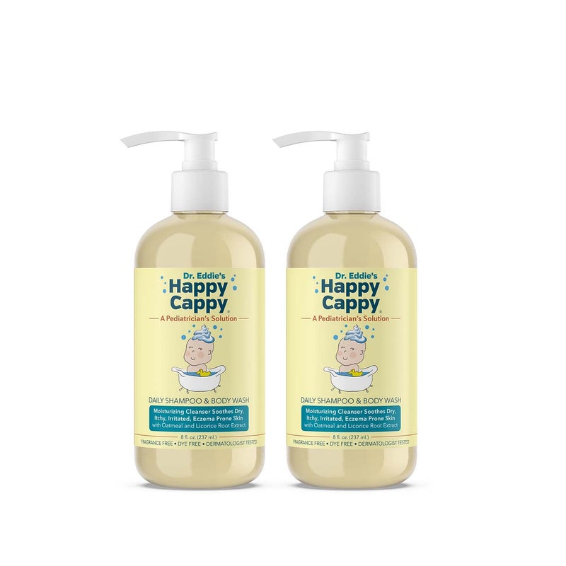 Happy Cappy Baby Shampoo and Body Wash - Eczema Body Wash for Kids, Toddler, Adults, Helps with Dryness, Reduces Itching and Redness, Dermatologist Tested, Fragrance Free - 8 Fl Oz (Pack of 2) - Image 1
